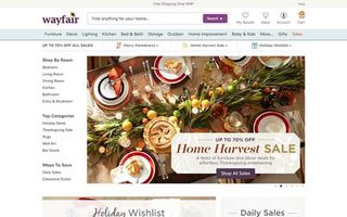 Wayfair homepage