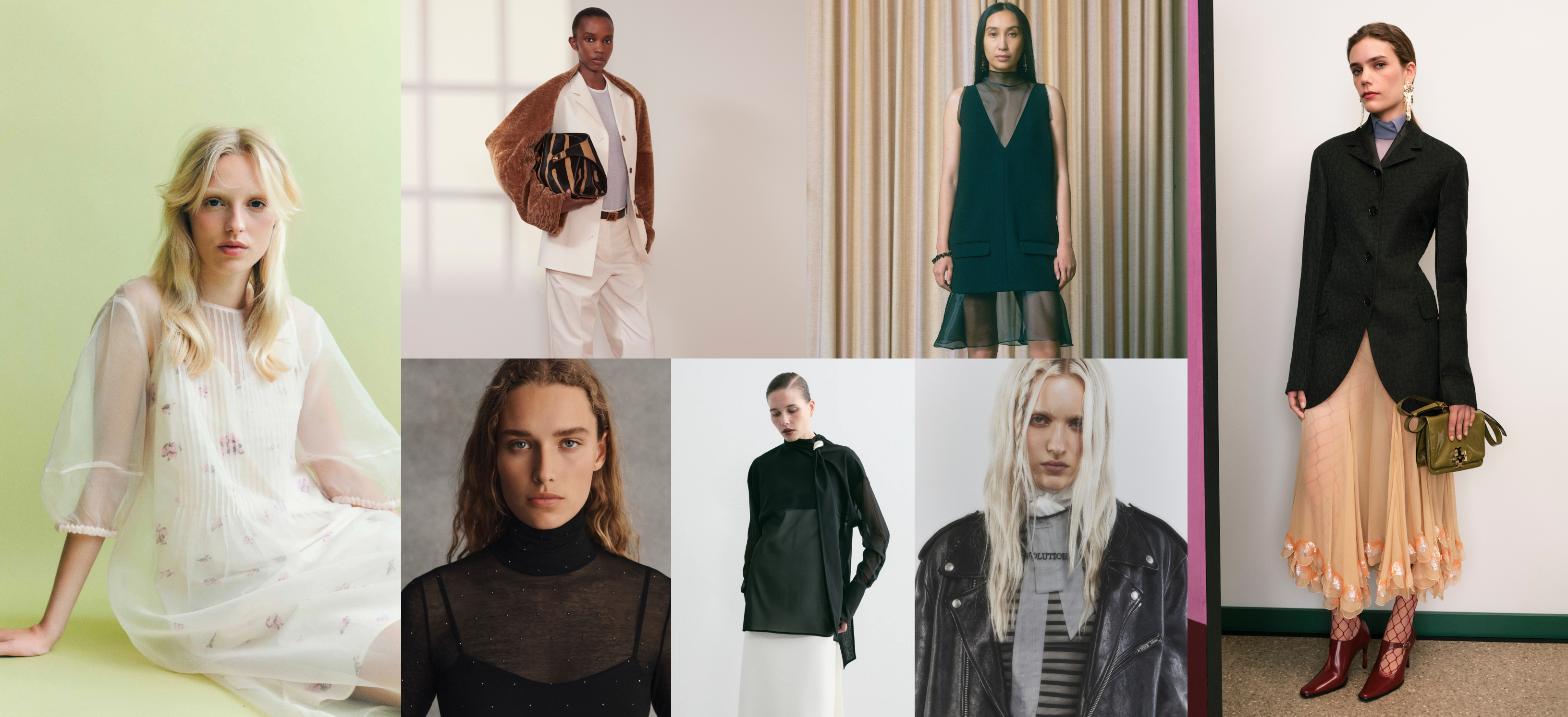 sheer layering outfits at Baum und Pferdgarten, Ferragamo, Lafayette 148, Armarium, Rachel Comey, Ann Demeulemeester, Tory Burch Resort 2026