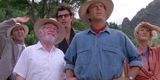 Martin Ferrero, Richard Attenborough, Jeff Goldblum, Sam Neill, and Laura Dern in Jurassic Park