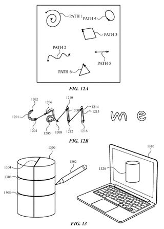 Diagram of Apple stylus 2D and 3D drawing capabilities