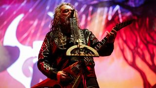 Max Cavalera from the American heavy metal band, Soulfly, performs on stage on the 2nd day of Vilar de Mouros music festival held between 21 to 24 August 2024 in the north of Portugal