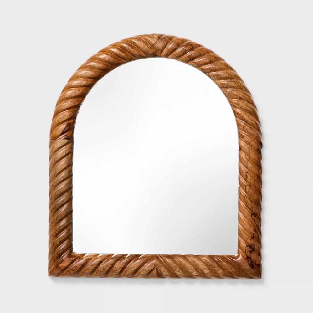 Textured Wood Mirror