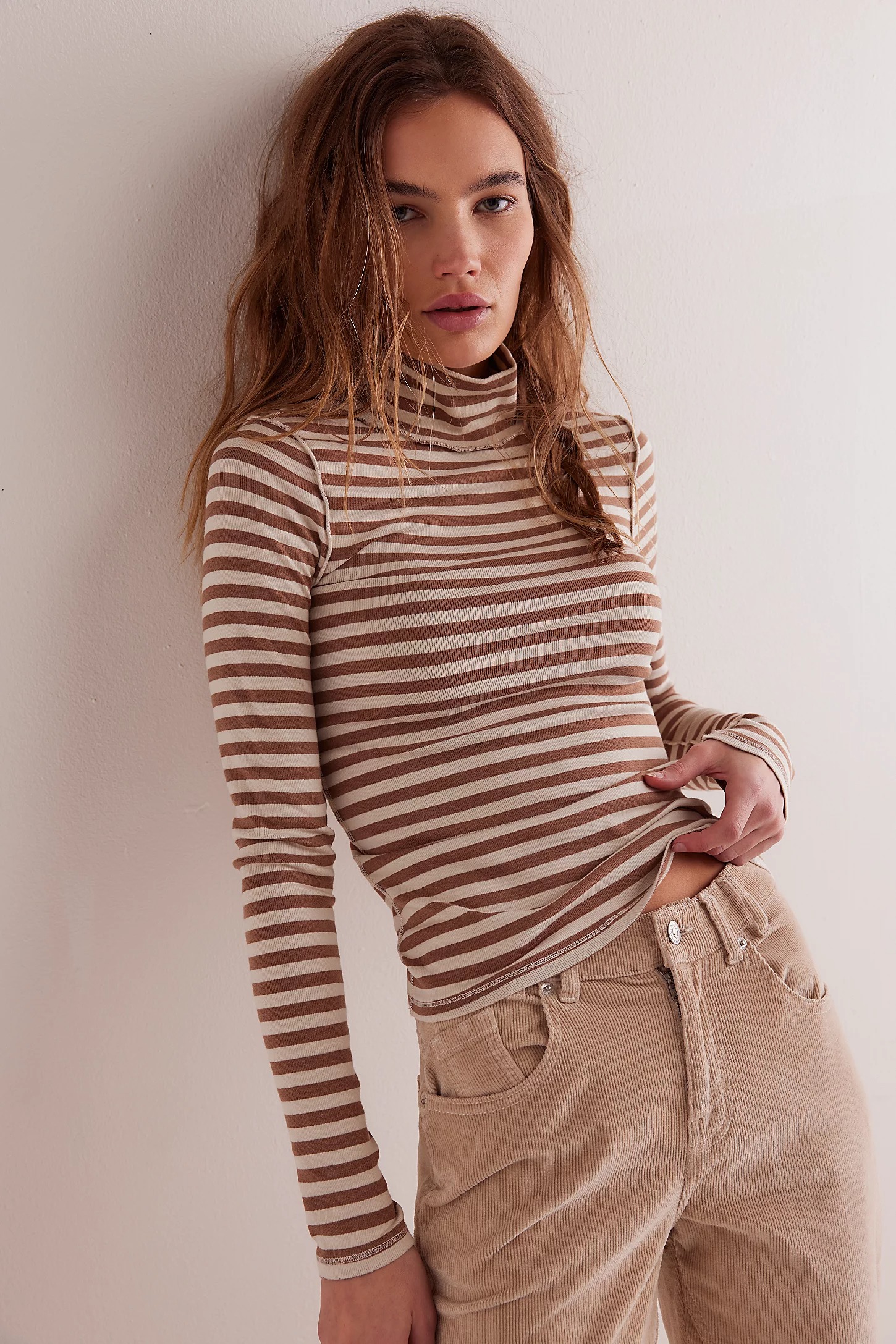 Free People, We the Free Good Good Stripe Turtleneck