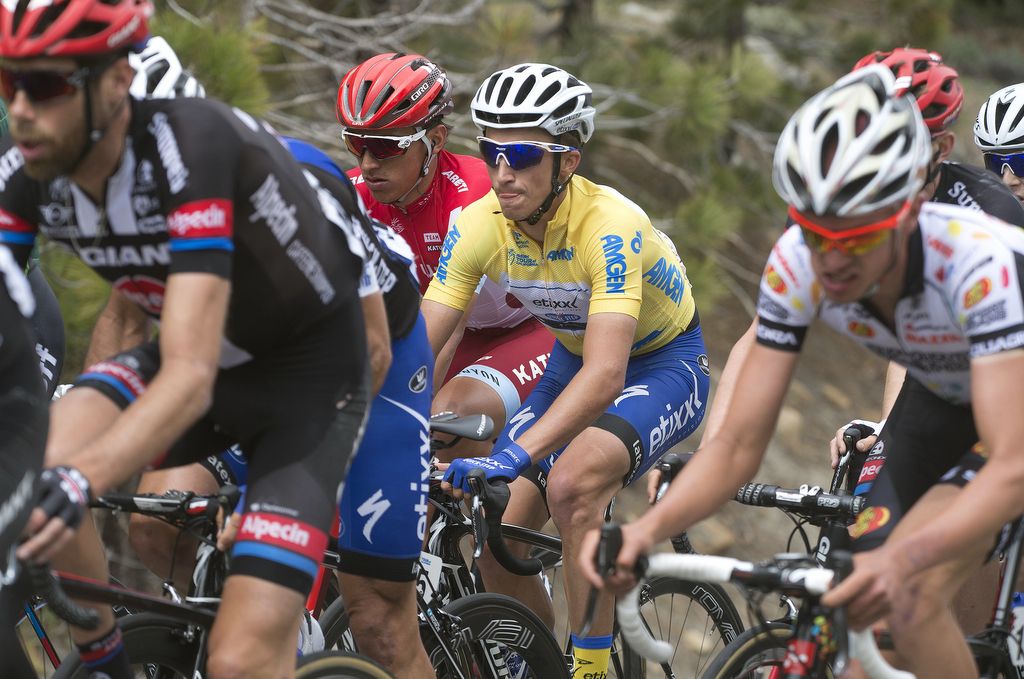 Julian Alaphilippe sitting in the peloton
