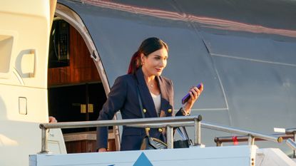 Laura Loomer gets off Donald Trump's campaign plane in 2024