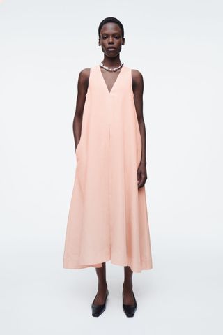 A-Line Linen-Blend Maxi Dress