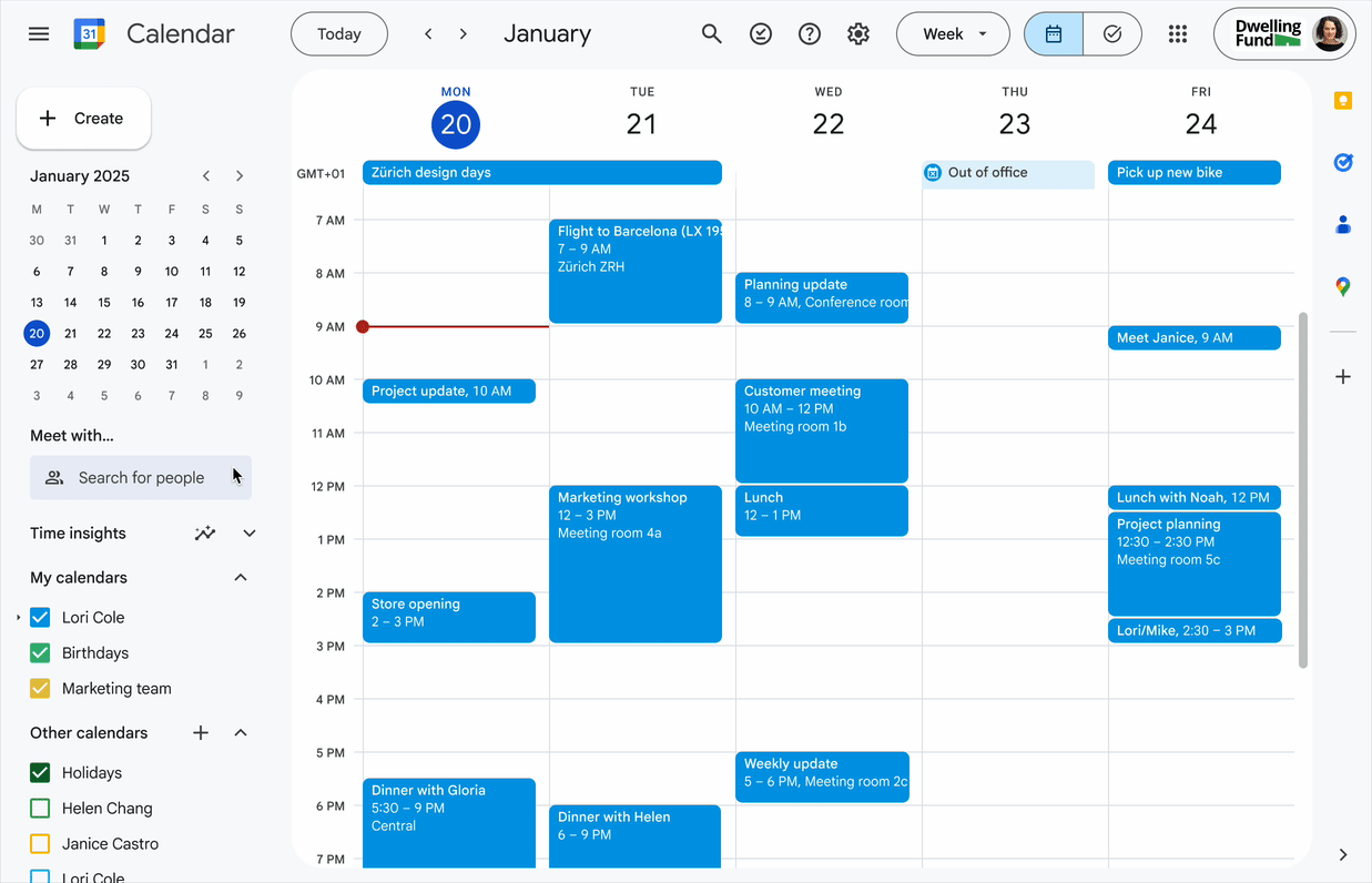 Google Calendar time blocking for tasks