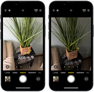 iPhone screenshots indicating exposure slider