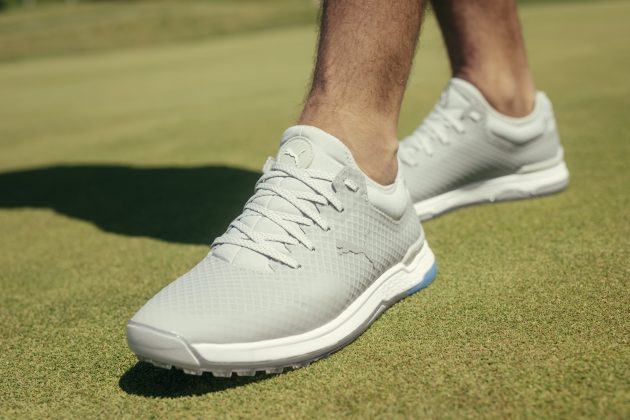 The Grey/Blue colourway of the Alphacat shoe