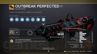 Destiny 2 exotic weapon outbreak perfected pulse rifle