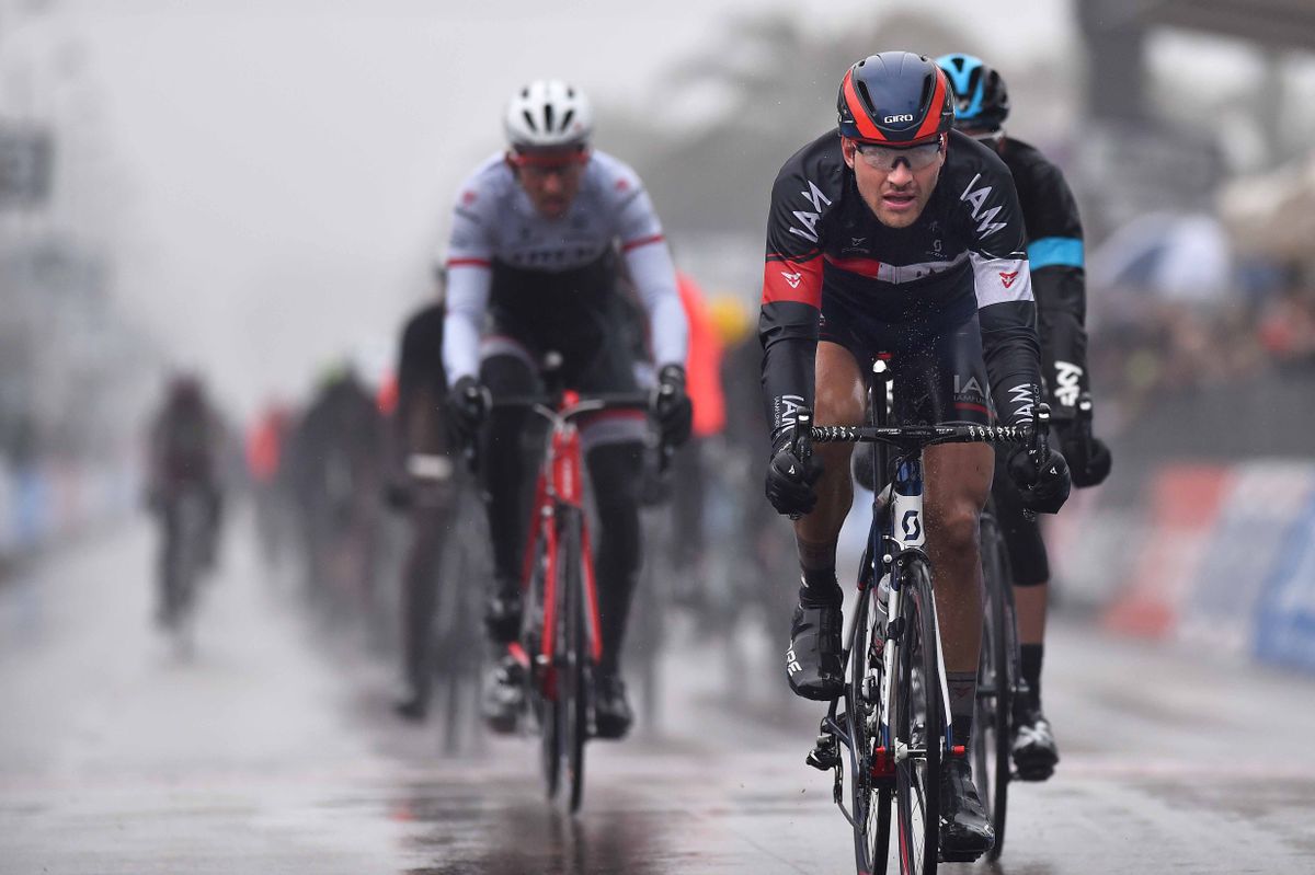 Matthias Br&auml;ndle (IAM Cycling) crosses the line