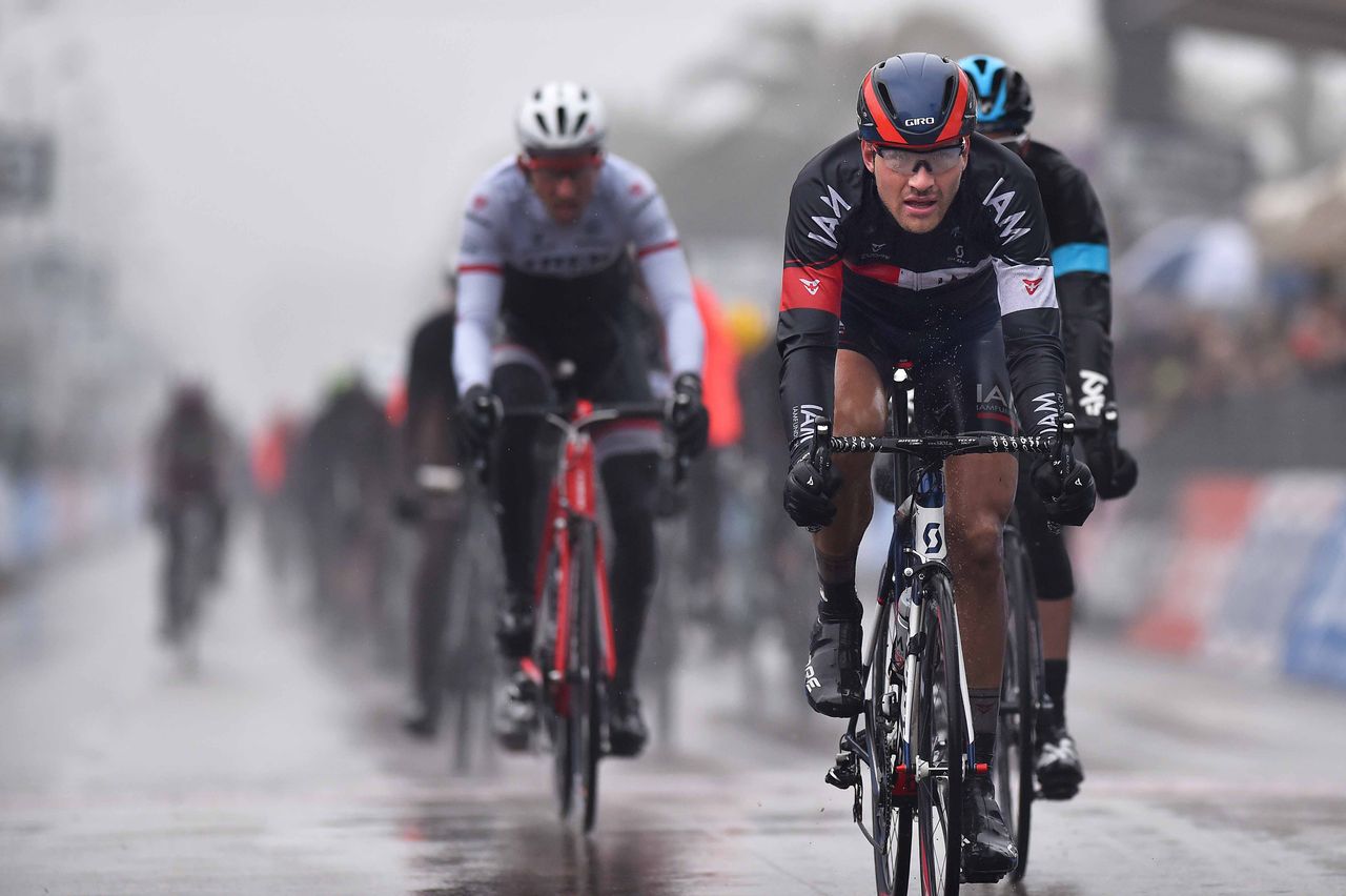 Matthias Br&auml;ndle (IAM Cycling) crosses the line
