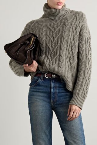 Nili Lotan Gigi cable-knit cashmere turtleneck sweater