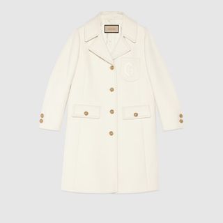 Double G Embroidery Wool Coat