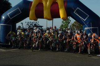Riders ready for the start of the 51st Grafton to Inverell Cycle Classic.