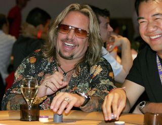 Vince at the Off The Strip Texas Hold 'Em Poker charity tournament at Las Vegas' Hard Rock Hotel & Casino in 2005