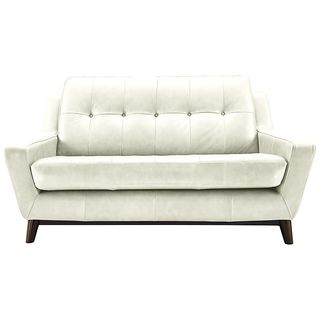 The Fifty Three Small Leather Sofa in Genoa Slate white colour