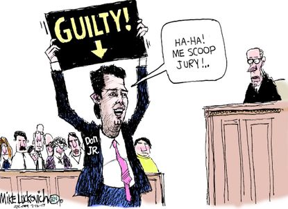 Political cartoon U.S. Trump Jr. Russia investigation guilty verdict
