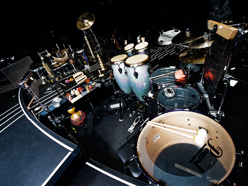 Mark Mclean and Lea Mullen's Michael drum and percussion setup