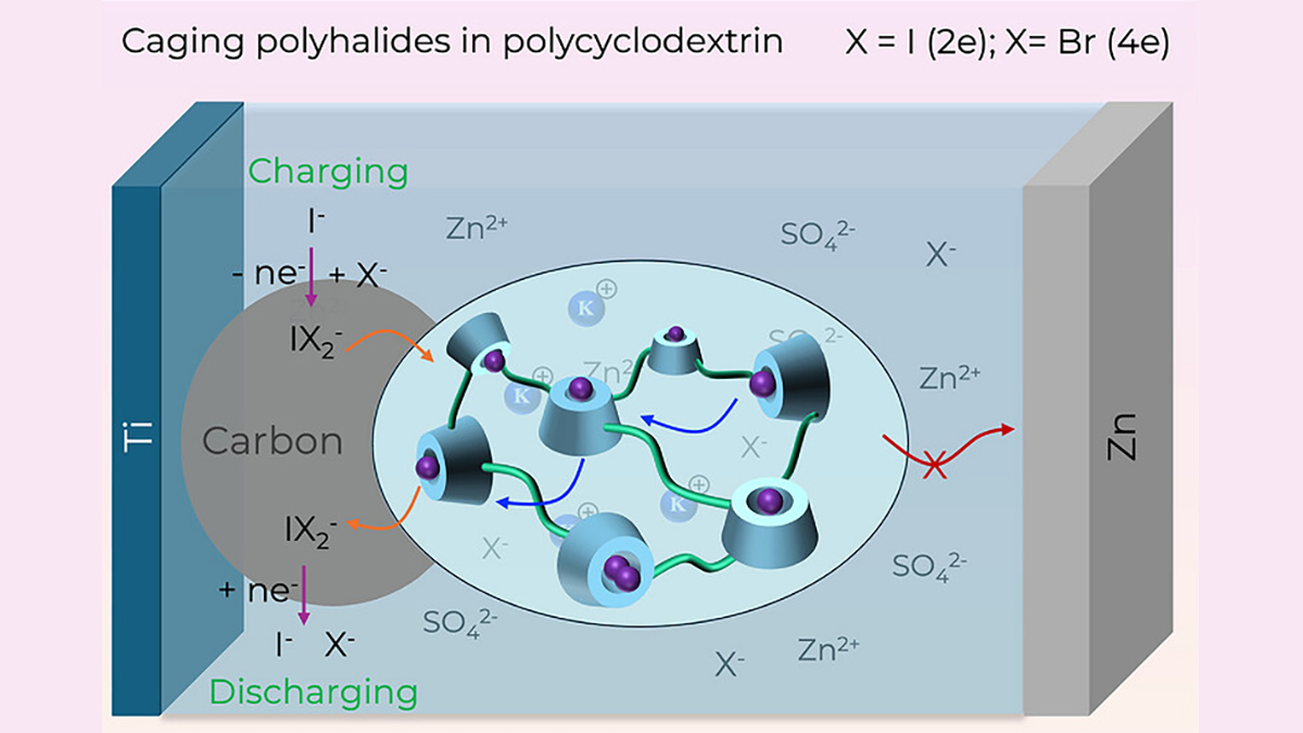 Zinc-iodine battery diagram