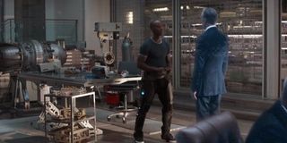Rhodey talking with Thunderbolt Ross in Avengers: Infinity War