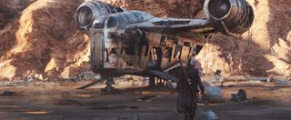 The Mandalorian's ship is completely taken apart by Jawas, and it's heartbreaking to see.