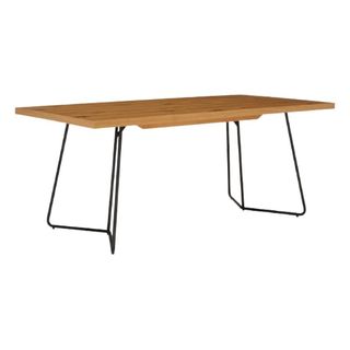 A wooden dining table from Joybird for sustainable furniture brands.
