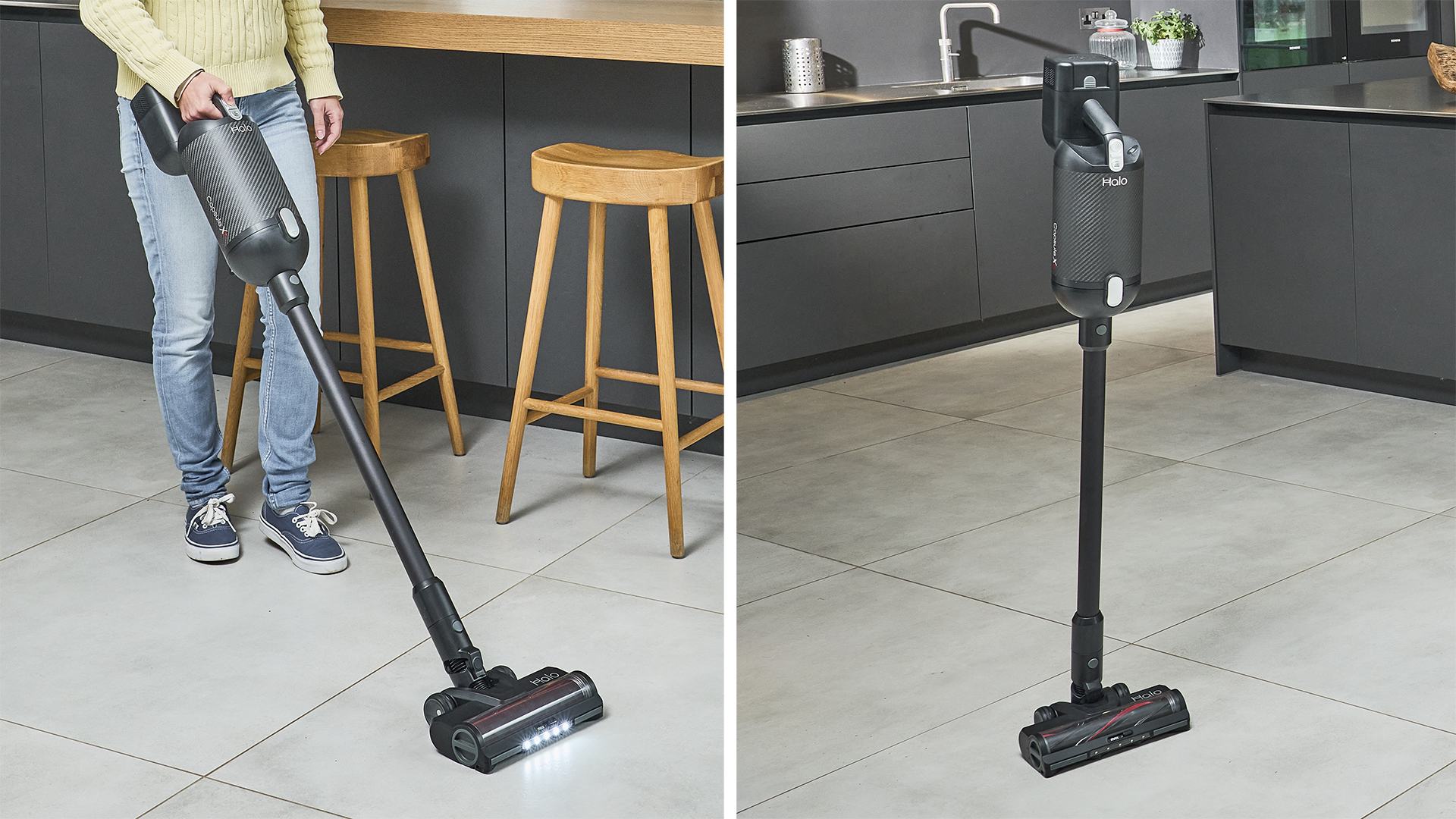 Halo Capsule XR vacuum in use