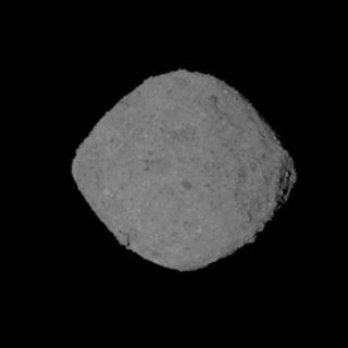 The near-Earth asteroid Bennu, as seen by NASA's OSIRIS-REx probe on Nov. 2, 2018, from a distance of about 122 miles (197 kilometers). OSIRIS-REx is scheduled to arrive at Bennu on Dec. 3.