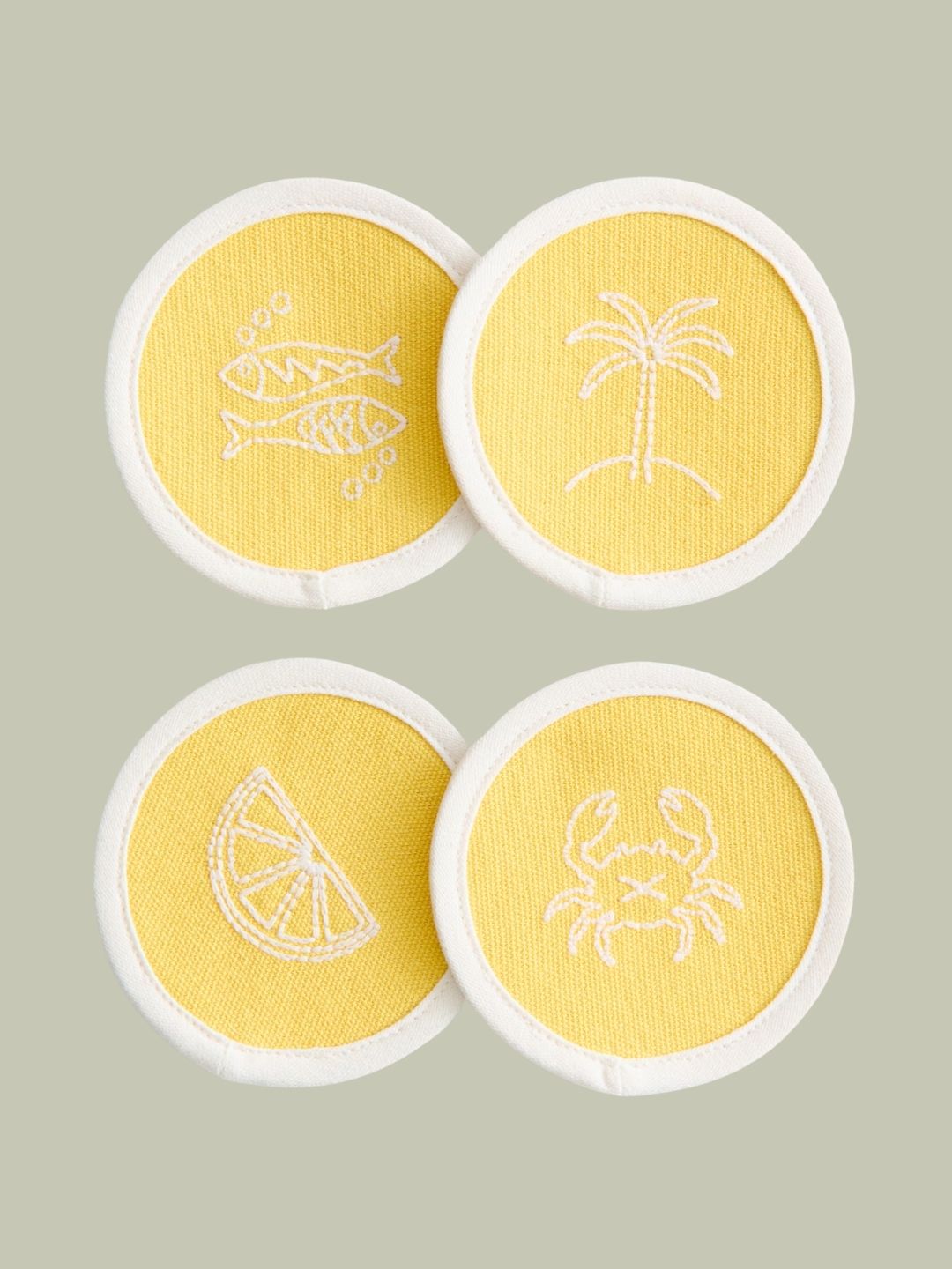 H&amp;amp;M Home, 4-Pack Embroidery-Motif Coasters