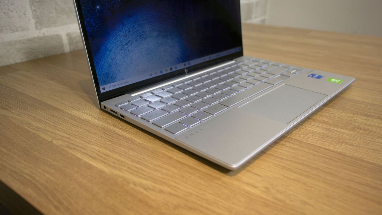 A closeup of the HP Envy 13's keyboard