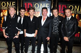 One Direction with Simon Cowell at the UK premiere of their film