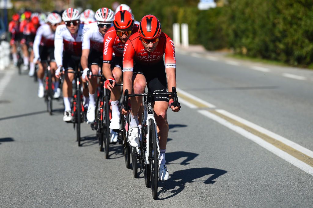 LA SEYNESURMER FRANCE FEBRUARY 18 Lukasz Owsian of Poland and Team Arka Samsic competes during the 54th Tour Des Alpes Maritimes Et Du Var 2022 Stage 1 a 176km stage from Saint Raphal to La SeynesurMer TDHV22 on February 18 2022 in La SeynesurMer France Photo by Dario BelingheriGetty Images