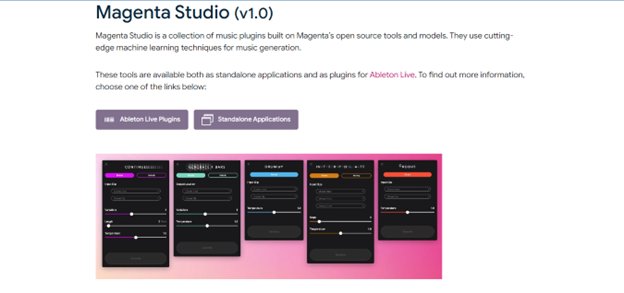 Website screenshot for Magenta Studio