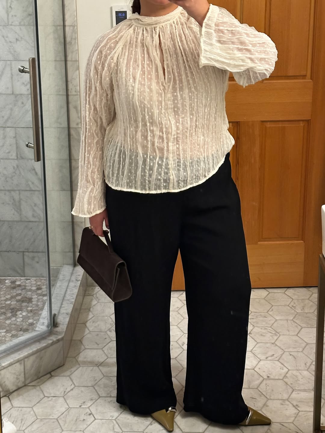 Marina in pierced shoes