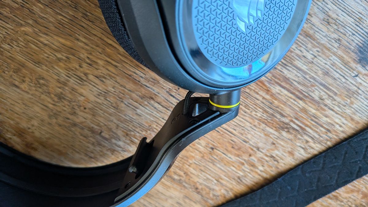 The pivot of an earcup on a gaming headset