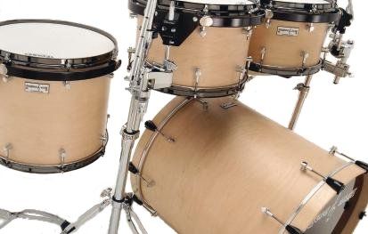 At 21" the bass drum is longer than its 20" diameter