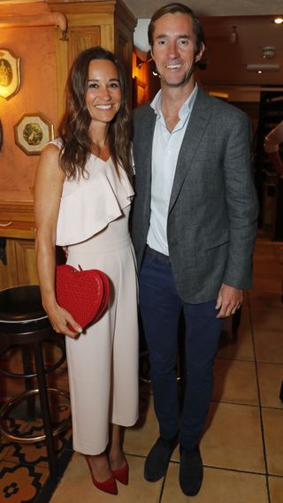 Pippa Middleton (L) and James Matthews attend The Miles Frost Fund party at Bunga Bunga Covent Garden on June 27, 2017