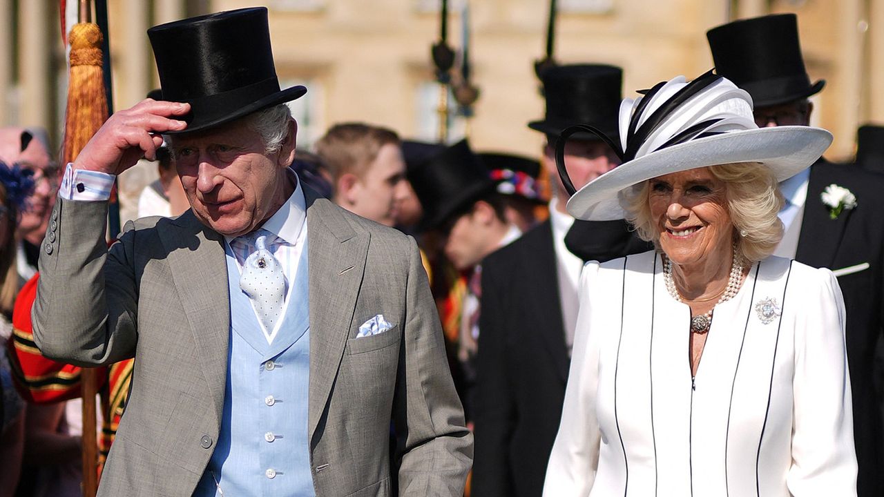 King Charles and Queen Camilla at the Sovereign&#039;s Garden Party at Buckingham Palace