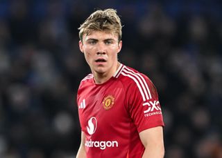 Rasmus Hojlund of Manchester United looks on during the Premier League match against Leicester City at the King Power Stadium on 16 March, 2025.