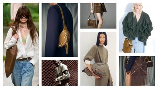 The winter 2025 suede bag trend at Gucci, Valentino, Isabel Marant, Tom Ford, Proenza Schouler, Stella McCartney, Valentino Resort 2025