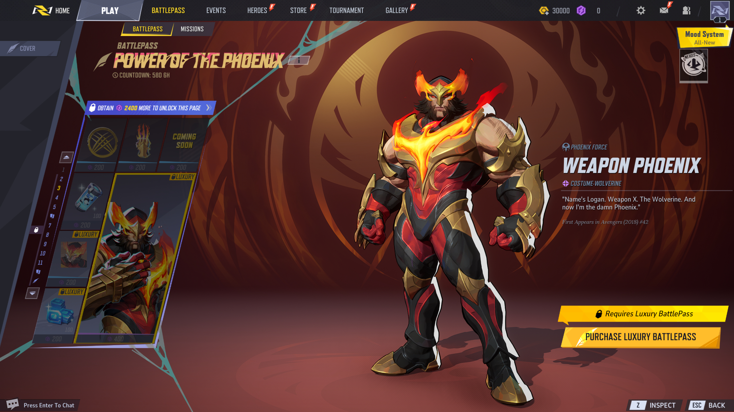 Marvel Rivals Season 3 battle pass: Page 3 of The Abyss Awaken battle pass.