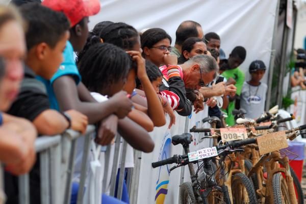 Local fans turned out for the stage finish.