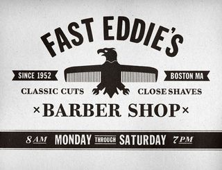Richie Stewart created this identity for Boston-based shop Fast Eddie's Barber Shop