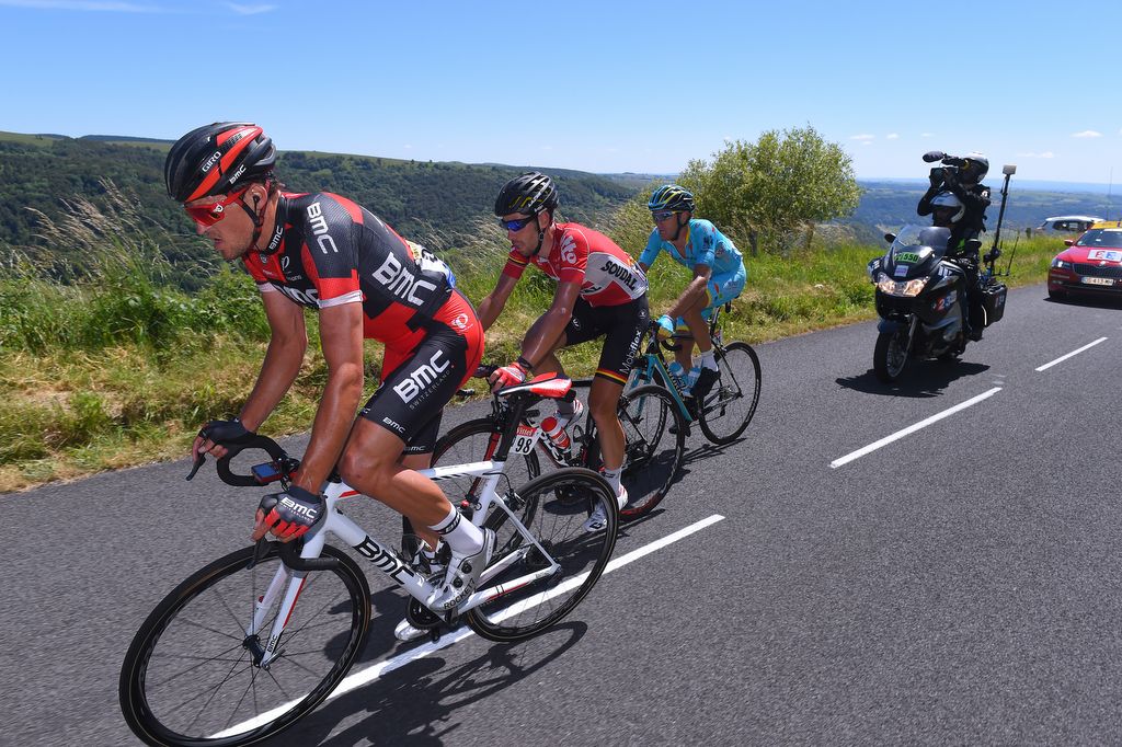 Thomas De Gendt (Lotto Soudal) sitting in the middle of the breakaway