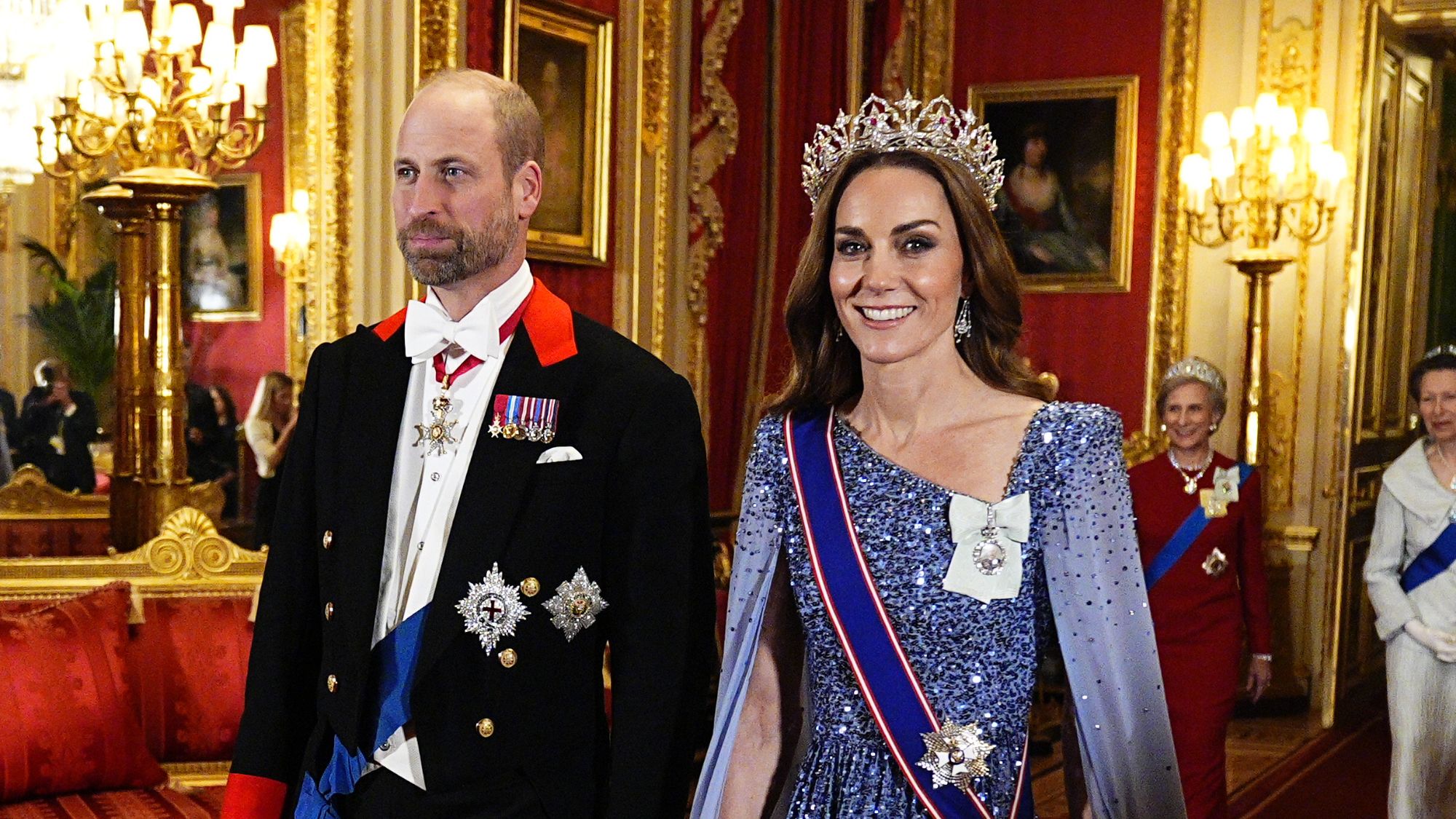 The Prince and Princess of Wales attend a state visit by the president of the Federal Republic of Germany
