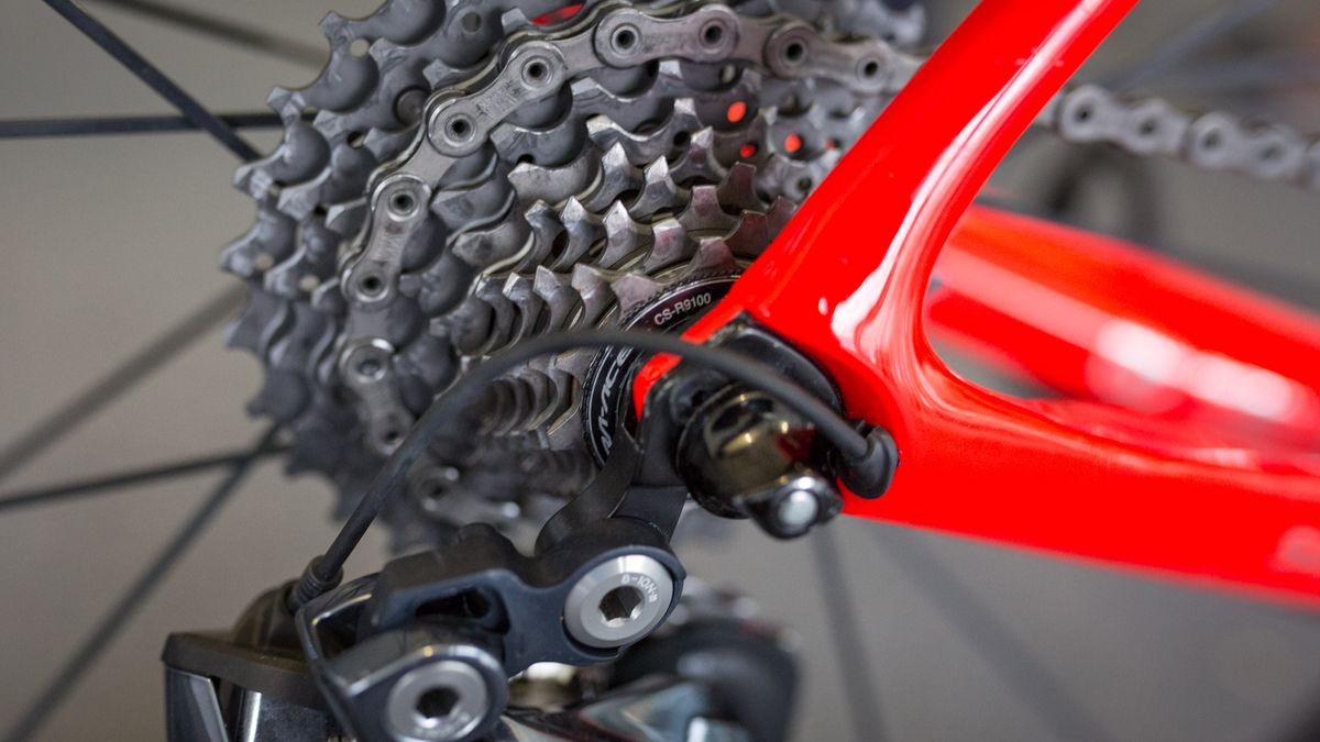 Cimolai runs a Shimano Dura-Ace 11-30 cassette