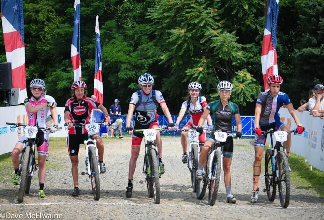 On the startline of the women's singlespeed nationals