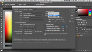 colour settings in Photoshop