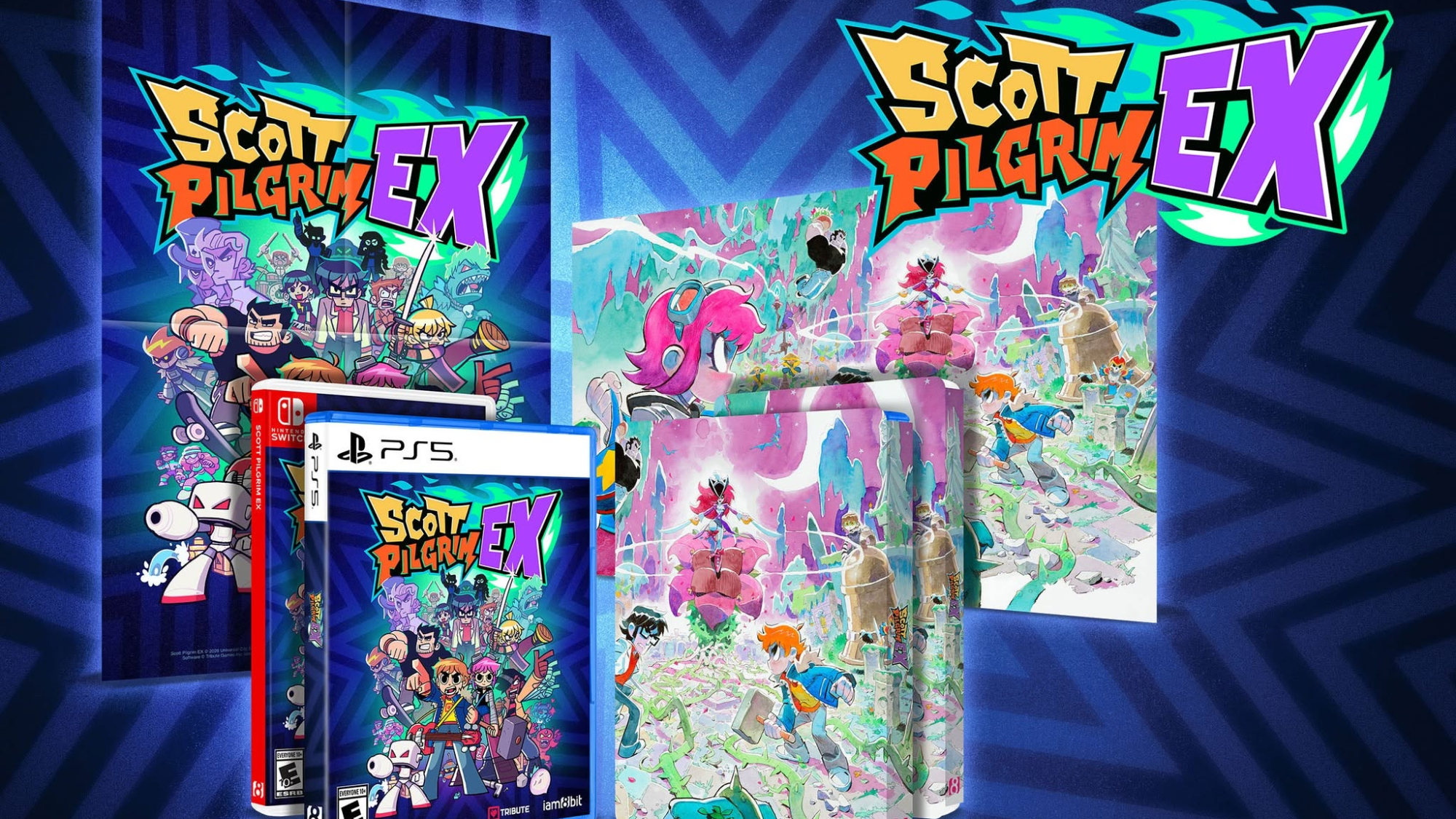 A physical release of Scott Pilgrim EX, including posters
